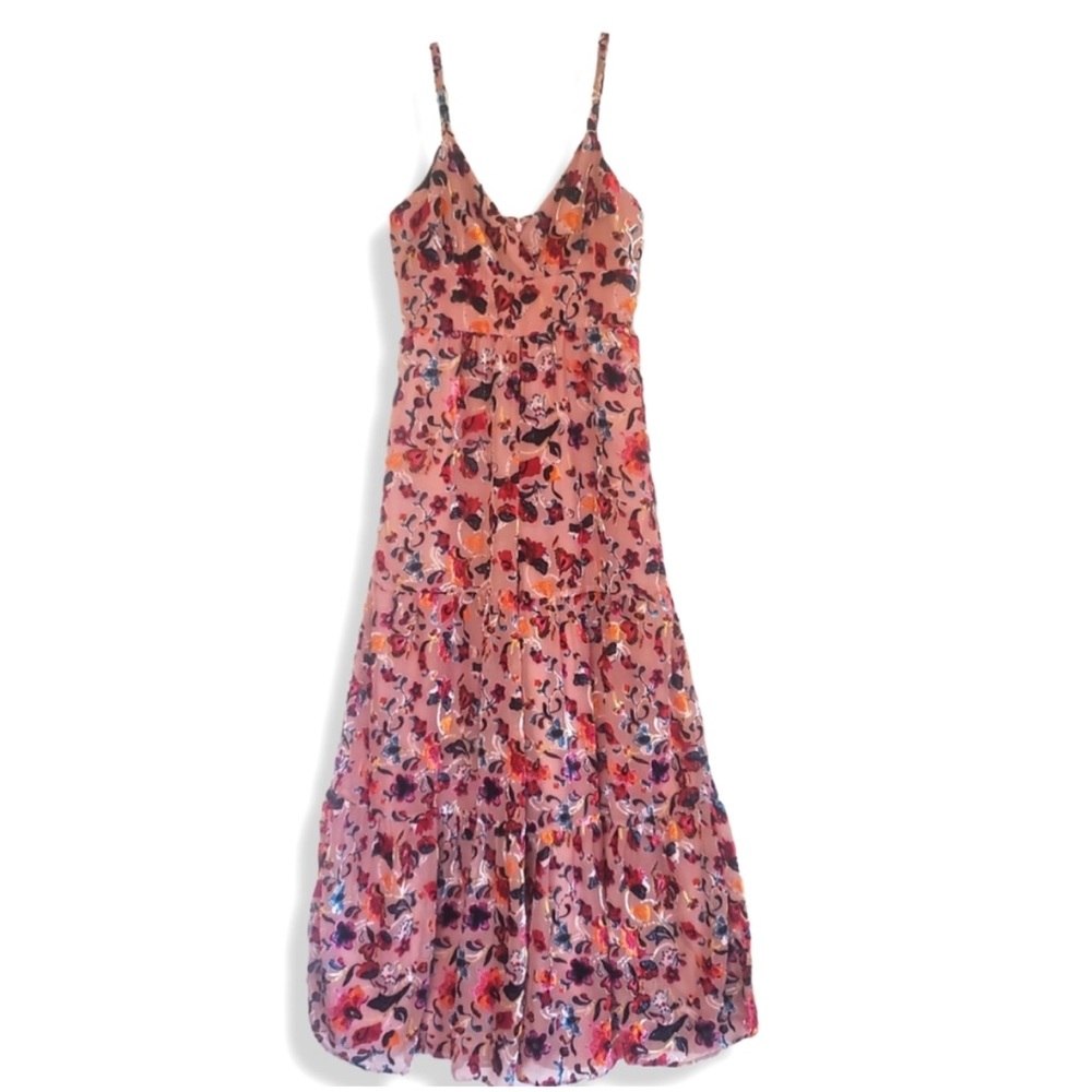 Anthropologie X Hutch Floral Burnout Velvet Jumpsuit Gem